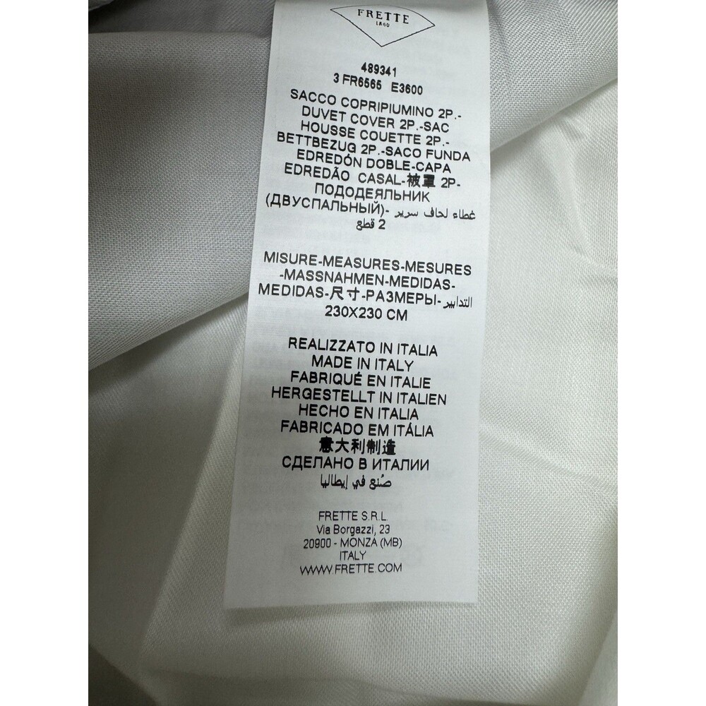 Frette Queen Bold Duvet Cover , Milk/Slate Grey , 100% Cotton, Made In Italy - Picture 8 of 10